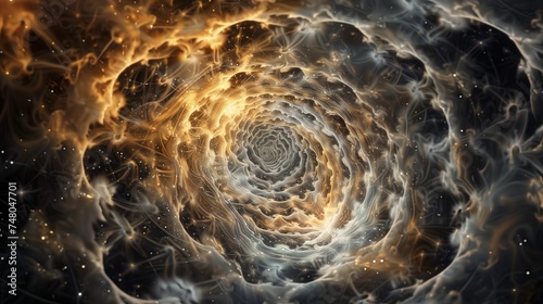 Abstract Golden Whirlpool: Perfect for Meditation and Harmony Visuals photo