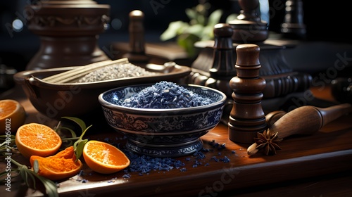 A visually striking image of a medical mortar and pestle  symbolizing pharmacy and pharmaceutical compounding  with intricate textures and a classic design  captured in high-definition clarity