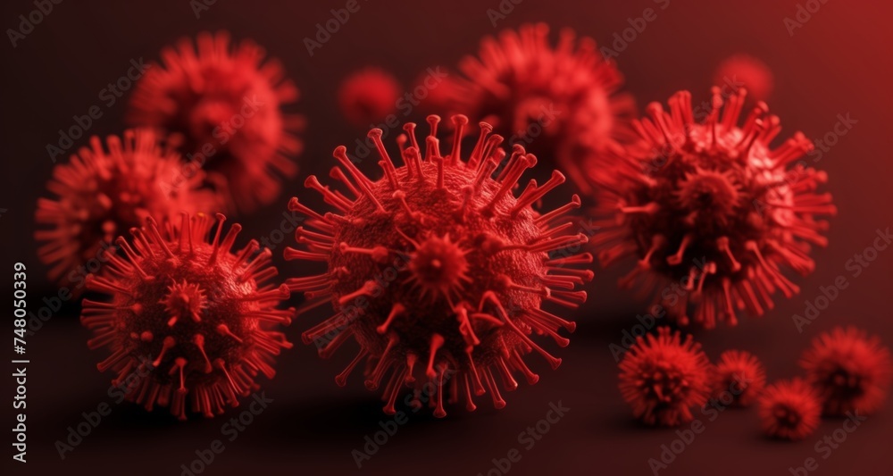 Vivid red coral-like structures in a dark background Vivid red coral-like structures in a dark background