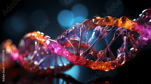 A visually striking image of a medical symbol in the shape of a DNA strand, representing the integration of genetics and healthcare. photo