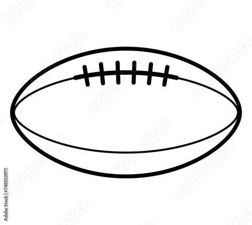 American football Rugby ball - black and white vector silhouette symbol illustration, white background