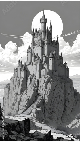 towering castle concept medival era 