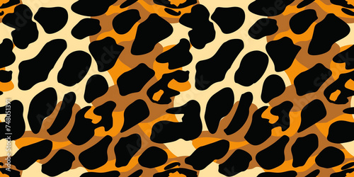 Seamsless pattern with stylized leopard skin. Background for poster or cover. Figure for textiles