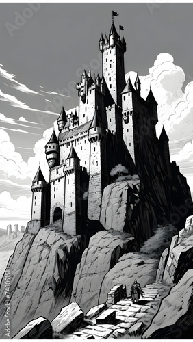 towering castle concept medival era 