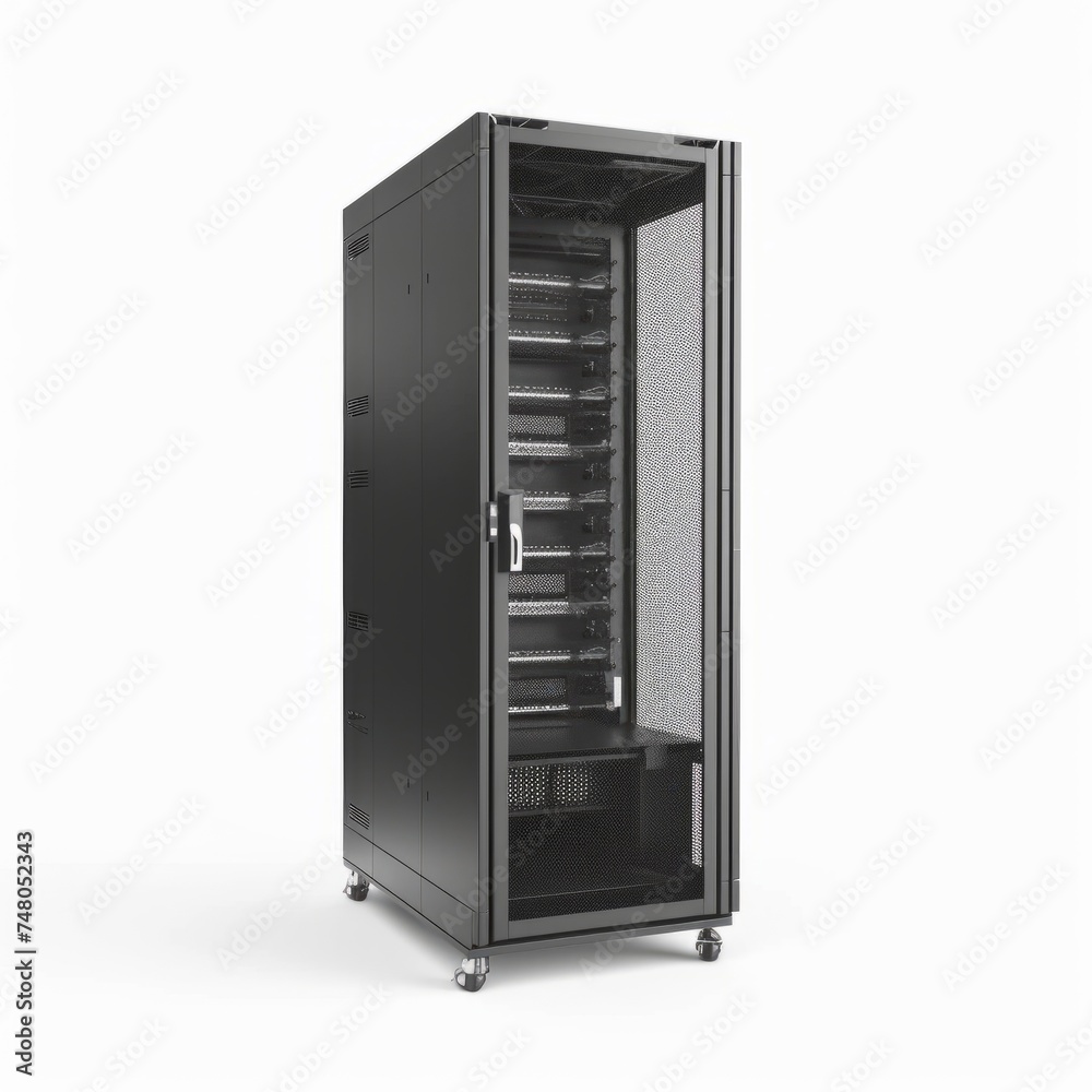 Server rack image. Isolated on white background Server rack image. Isolated on white background