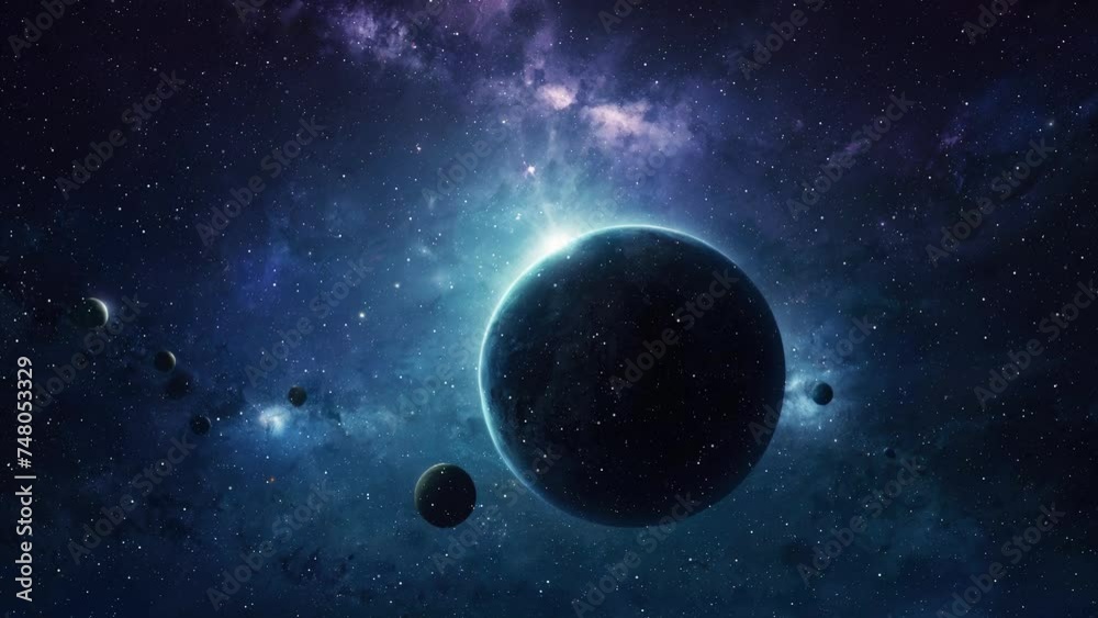 Planet in space with stars, created with some elements made with generative AI Planet in space with stars, created with some elements made with generative AI
