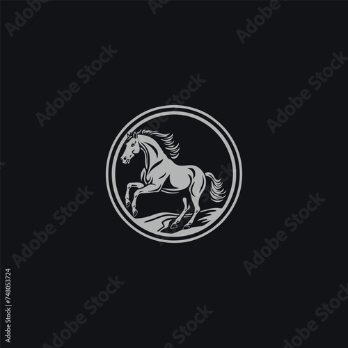 Vector horse head or strong animal logo design.
