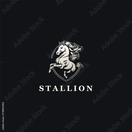 Vector horse head or strong animal logo design. 
