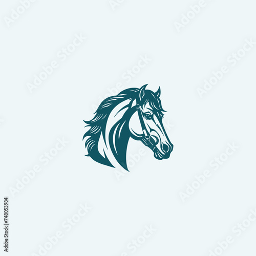 Vector horse head or strong animal logo design.
