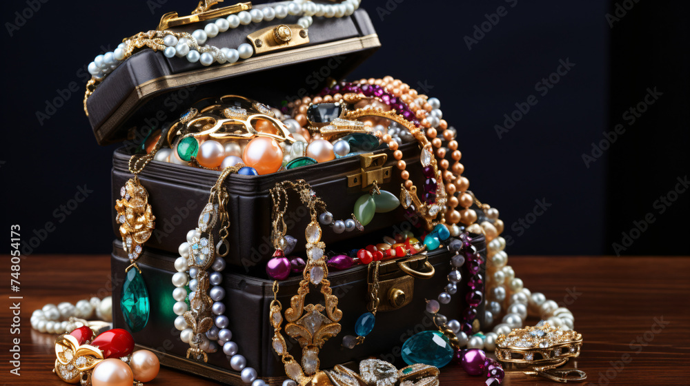 Collection of Bijouterie in Jewelry Box.