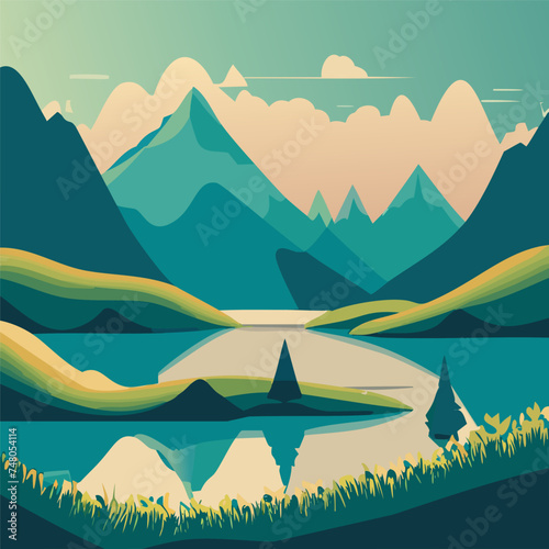 Beautiful landscape background design