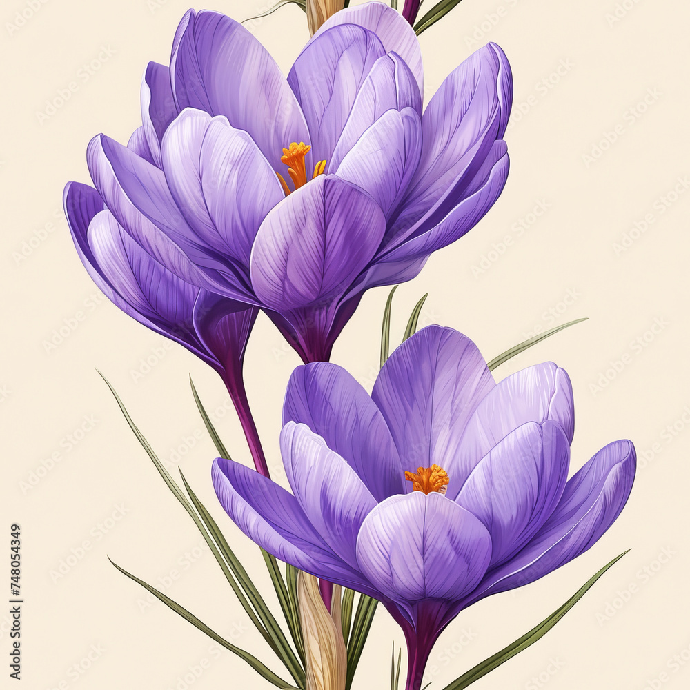 crocus flower spring seamless tile pattern background, ai generated crocus flower spring seamless tile pattern background, ai generated