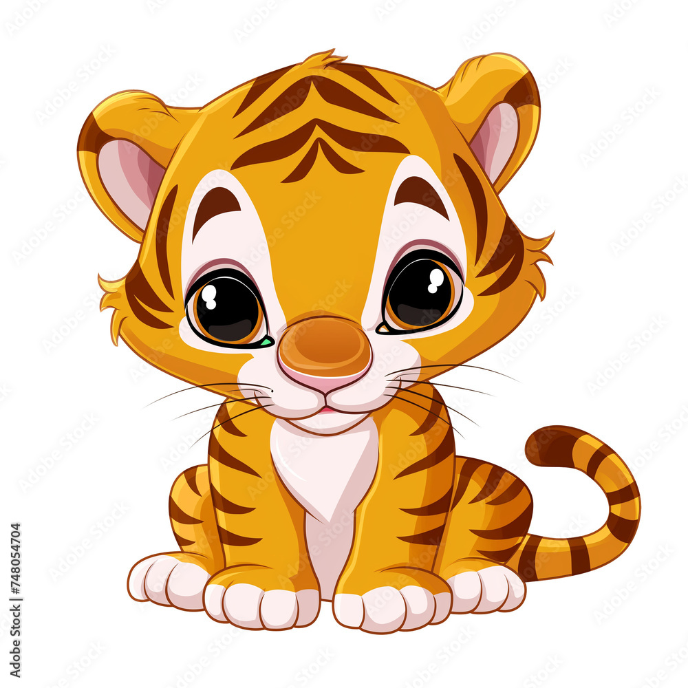 Obraz premium Cute baby tiger cartoon