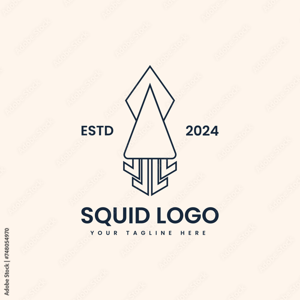 squid line art logo