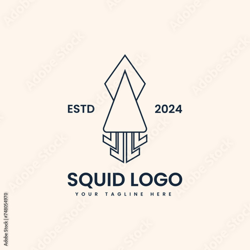 squid line art logo