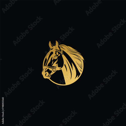 Vector horse head or strong animal logo design.

