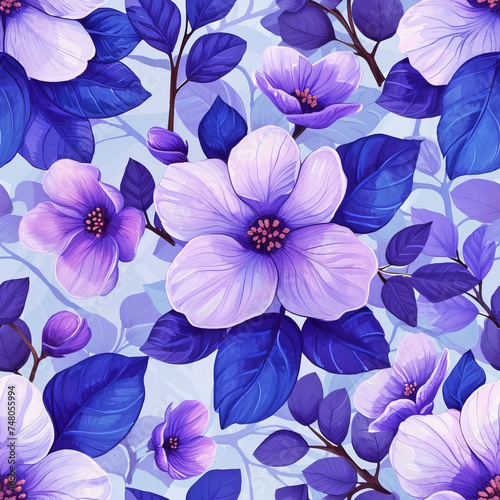 Flower spring seamless tile pattern background  ai generated