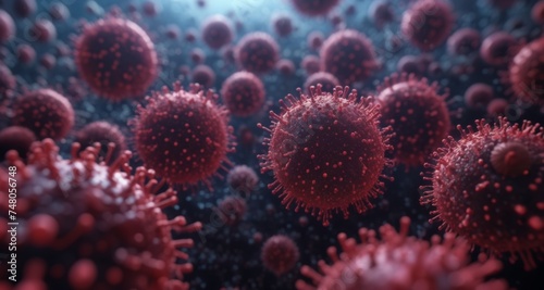  Viral Infection - A microscopic view of a pandemic threat © vivekFx