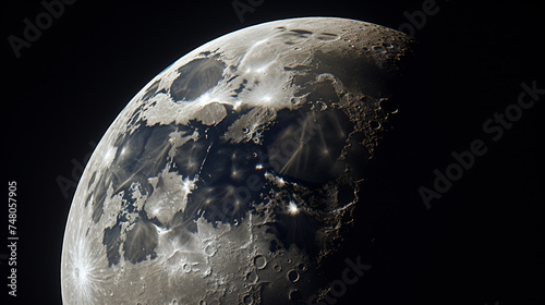 Full View of Moon Back Side, Detailed Real 8K Photo.