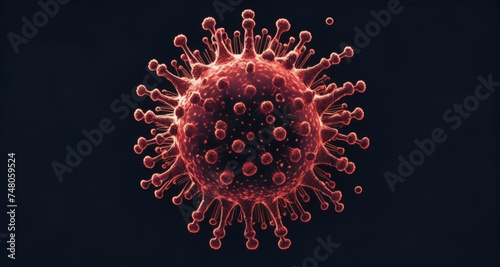  Viral outbreak - A close-up of a virus particle © vivekFx