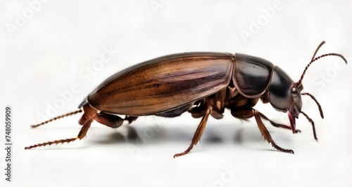  Close-up of a beetle with a glossy shell