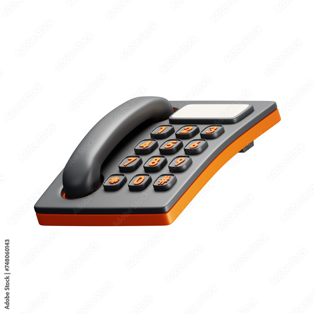 3D illustration of telephone. old telephone 3D illustration of telephone. old telephone