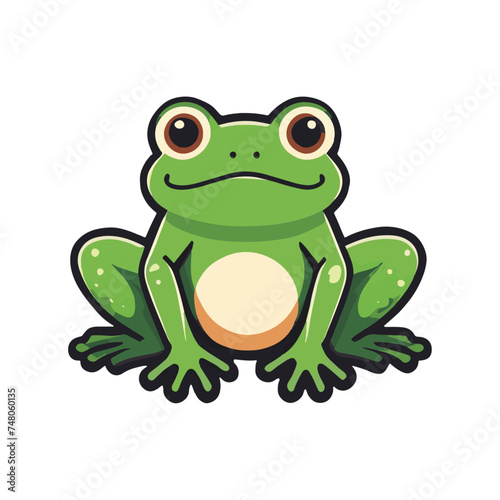 flat-logo-of-Cute-Frog-cartoon-vector-icon-illustration--animal-nature-icon-concept-isolated-premium-vector