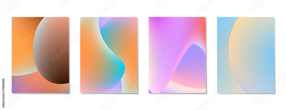 SET SOFT GRADIENT LIQUID COLOR. POSTER BACKGORUND DESIGN VECTOR TEMPLATE GOOD FOR POSTER, WALLPAPER, COVER, FRAME, FLYER, SOCIAL MEDIA, GREETING CARD