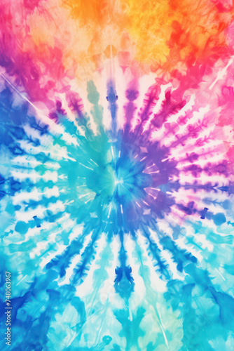 Colorful Fabric Swirls: A Psychedelic Tie-Dye Batik Art Print with a Modern Twist