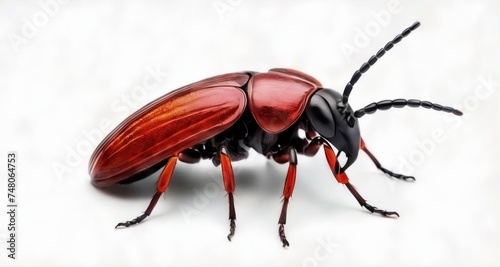  Vivid red and black beetle with iridescent wings