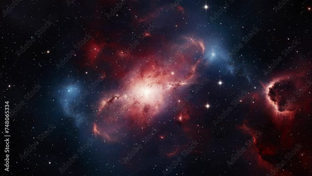 Galaxy in space with nebula and stars, created with some elements made with generative AI