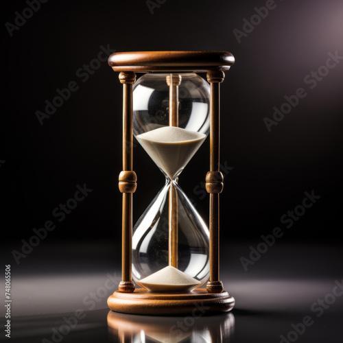 Sand hourglass, on white background