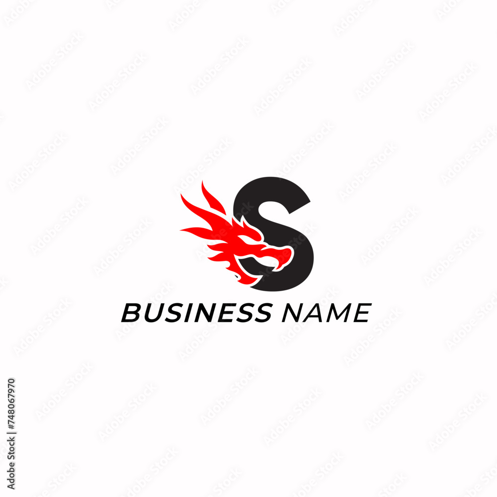 design logo creative letter S and dragon head design logo creative letter S and dragon head