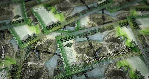 Guyana Dollar note money printing concept 3d illustration