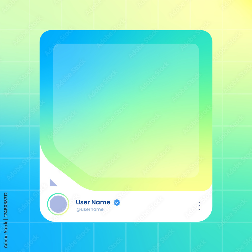 Social media frame isolated template. Colorful social media interface. Social media frame isolated template. Colorful social media interface.