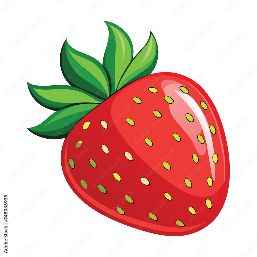 Obraz premium Isolated Realistic Strawberry Vector Illustration