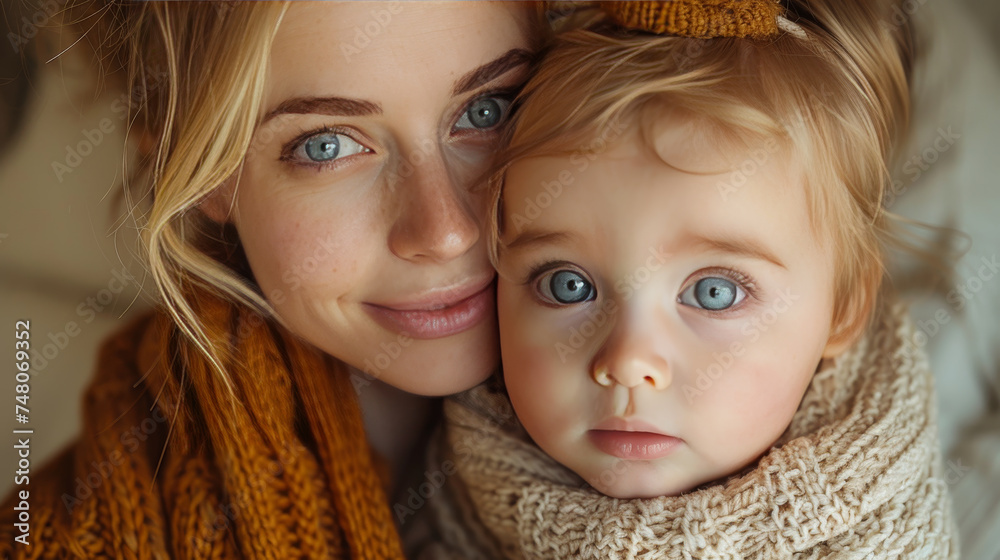 Woman with a Baby in a Selfie: A Loving and Caring Mother Woman with a Baby in a Selfie: A Loving and Caring Mother