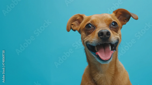 Happy smiling pet dog looking at the camera. © yasir