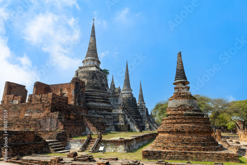 Ayutthaya Historical Park  Phra Nakhon Si Ayutthaya. Temple Pagoda in Ayutthaya of Thailand