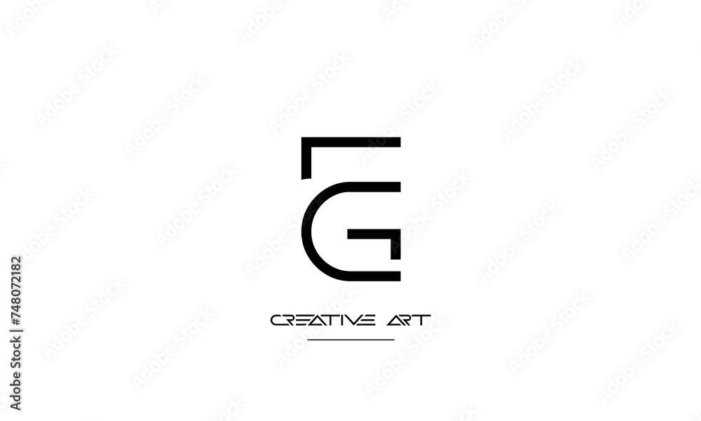 FG, GF, F, G abstract letters logo monogram FG, GF, F, G abstract letters logo monogram