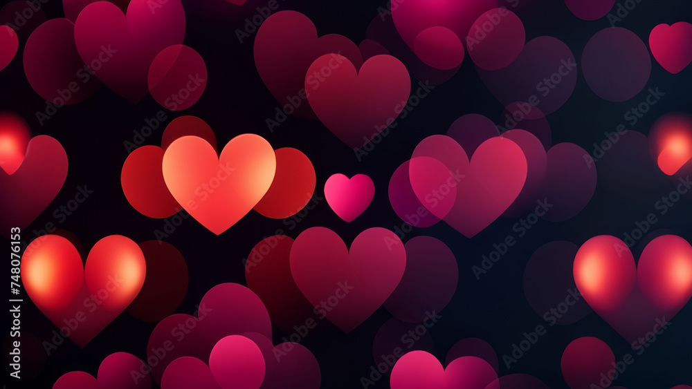 Heart bokeh background. Valentine's Day. Vector illustration.