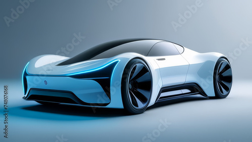 3D rendering of a brand-less generic concept car in studio environment © Steve