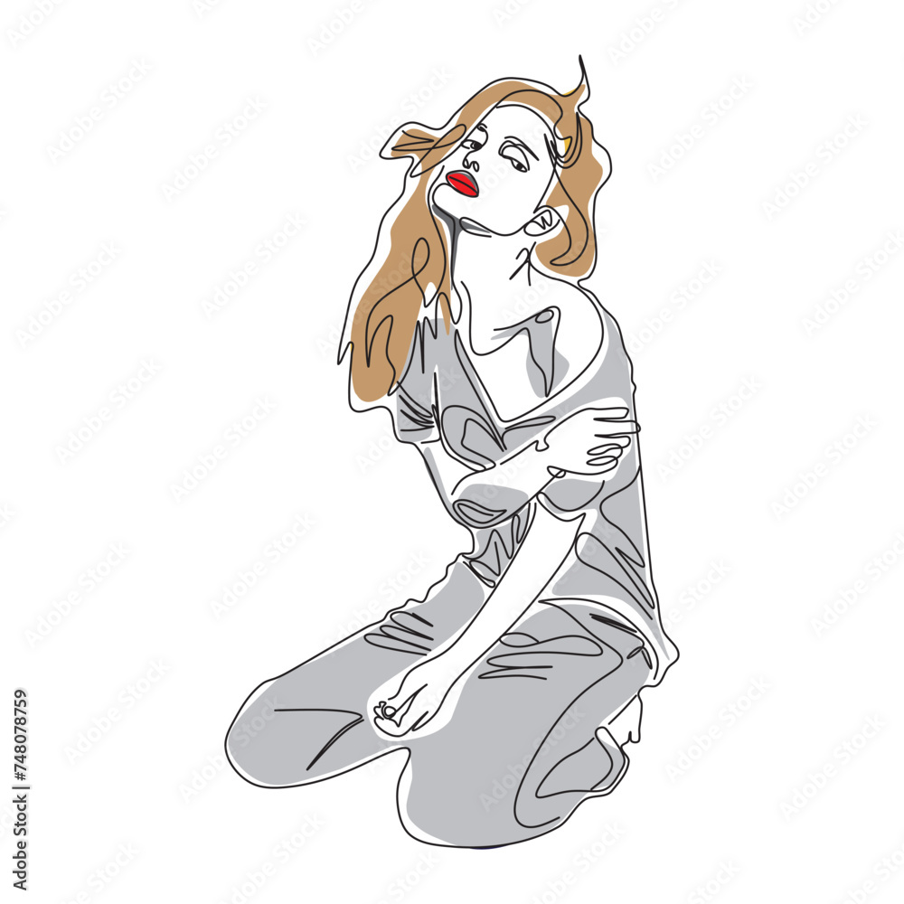 vector image of a woman