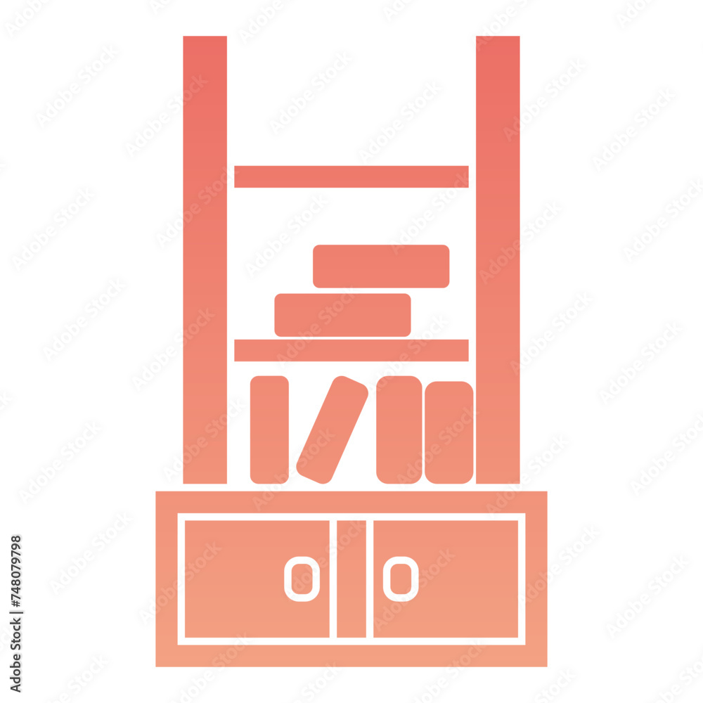 Bookshelf Flat Gradient Style Bookshelf Flat Gradient Style