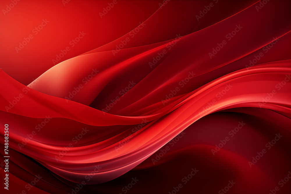 Luxury red waves design, premium glossy abstraction for backgrounds or wallpapers - obrazy, fototapety, plakaty 