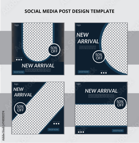 Social media post design set template