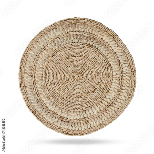 Natural woven rope cut out isolated transparent background