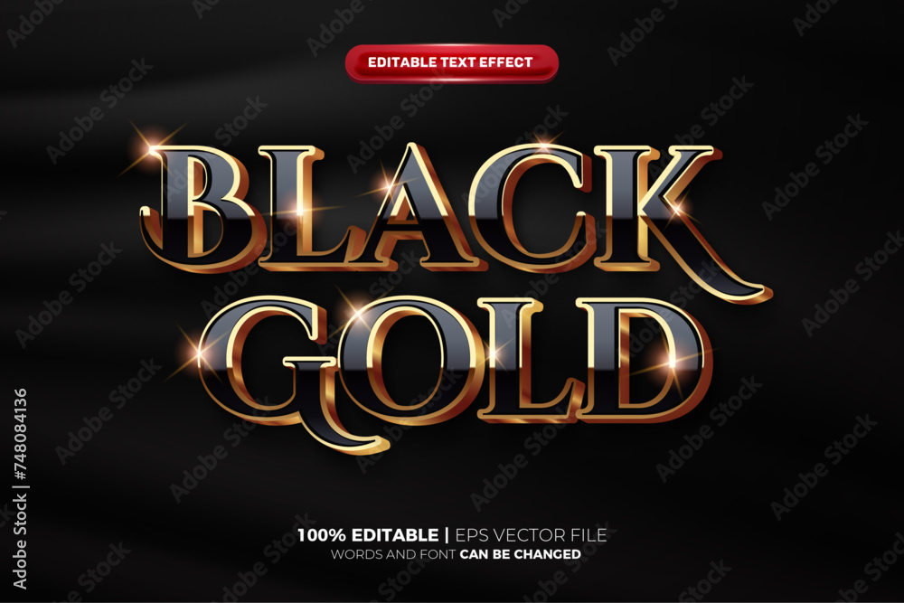 Super Luxury Black Gold 3d Editable Text Effect Template