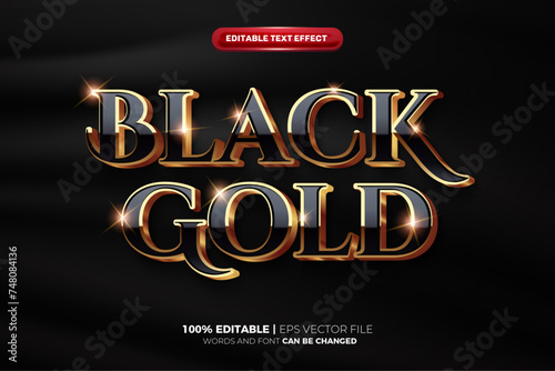 Super Luxury Black Gold 3d Editable Text Effect Template