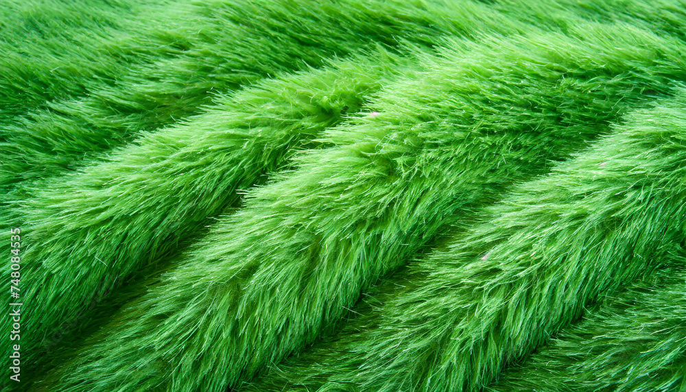 Green fur fabric texture. Abstract background. Green fur fabric texture. Abstract background.